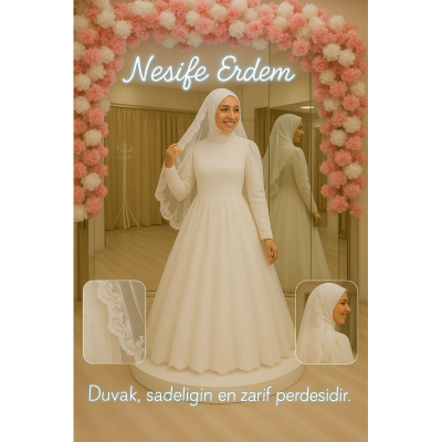 Sadeliğin Perdesi – Özel Dantel Duvak