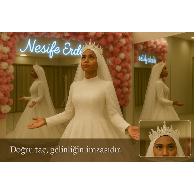 Zarafetin İmzası: İnci ve Taş İşlemeli Gelin Tacı