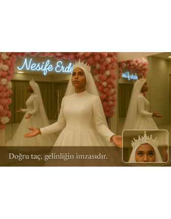 Zarafetin İmzası: İnci ve Taş İşlemeli Gelin Tacı