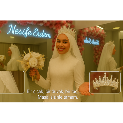 Bir çiçek, bir duvak, bir taç… Masal sizinle tamam.