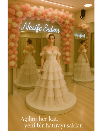 Kat Kat Hatıra Taşıyan Romantik Couture