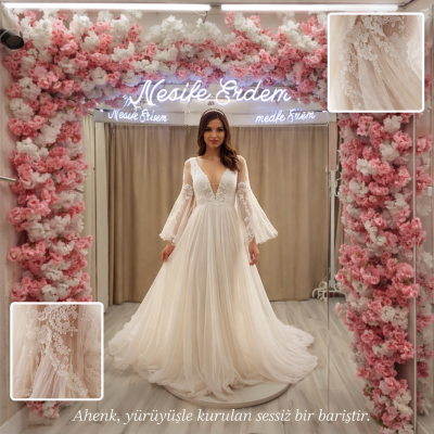 Bir gelinliğin asıl dili, duruşla değil yürüyüşle konuşur.