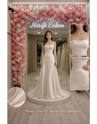 Saten Açık Abiye | Rafine Couture Duruş