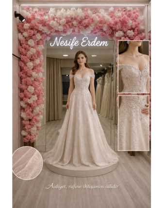 Simli Taşlı Açık Abiye | Rafine Couture İhtişam