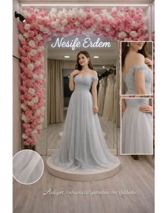 Tül Detaylı Açık Abiye | Couture Duruş