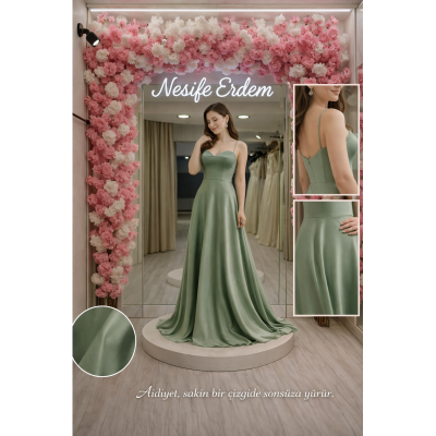 Sakin Yeşilde Zamansız Couture Yürüyüş