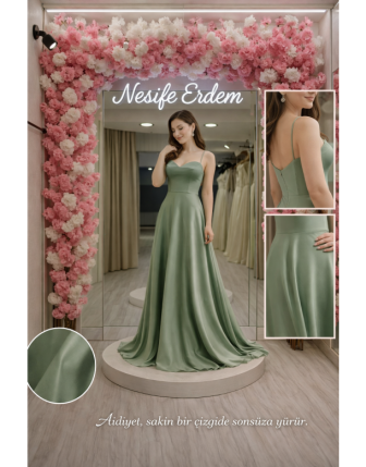 Yeşil Açık Abiye – Couture Dinginliği
