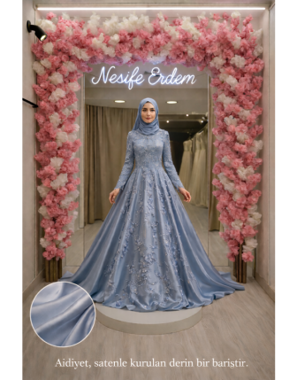 Dantelli Tesettür Couture Abiye