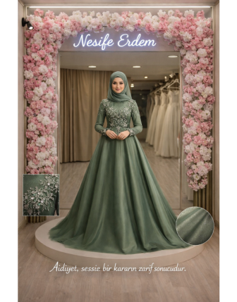 Modern Kesim Tesettür Couture Abiye