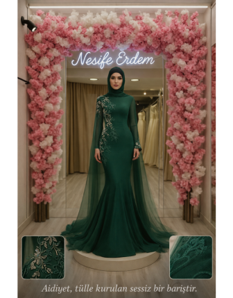 Zümrüt Akış Tül Zarafet