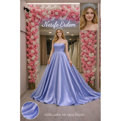 Bebe Mavi Straplez Abiye