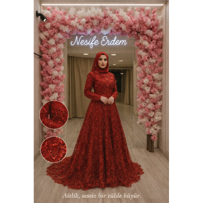 Tesettürlü Bordo Helen Kınalık — Tül İçinde Sessizce Büyüyen Zarafet