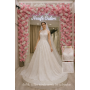 A Kesim Nikah Elbisesi – Tül Çiçekli Yüksek Yaka