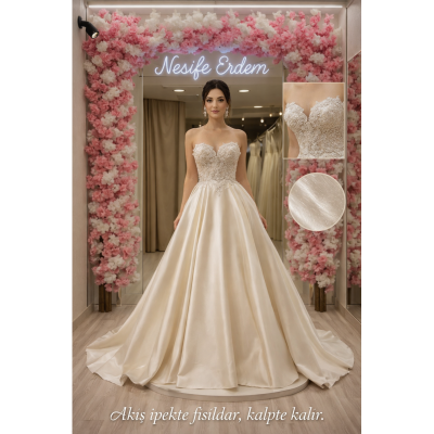 Straplez Açık Nikahlık – İpeğin Sessiz Akışı