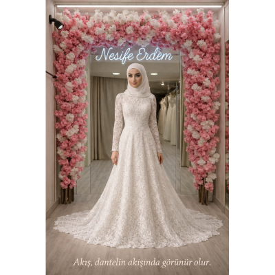 Tesettürlü Nikahlıkta Butik Düğün İçin Kuyruk Seçimi: Dantelin Akışında Zarif Denge