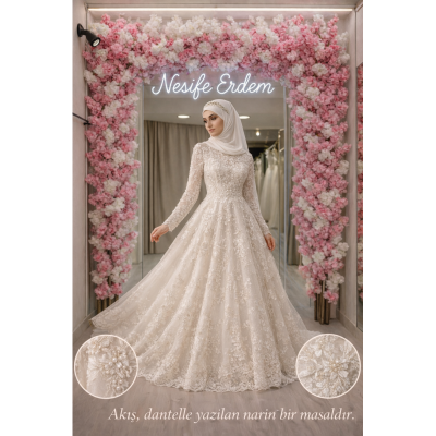 Vintage Tesettürlü Nikahlık Bel İnceliği Sağlar mı? Dantelle Yazılan Zarif Denge