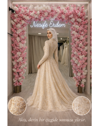 Yüksek Yaka Kuyruklu Nikahlık