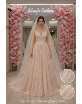 Pudra Işıltılı Askılı Nişanlık