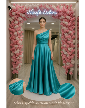 Tek Omuz Turkuaz Nişanlık