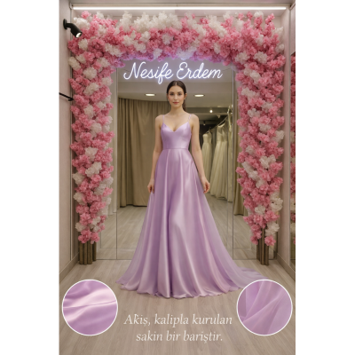 Lila Askılı A Kesim Nişanlık – Akışın Sakin Zarafeti