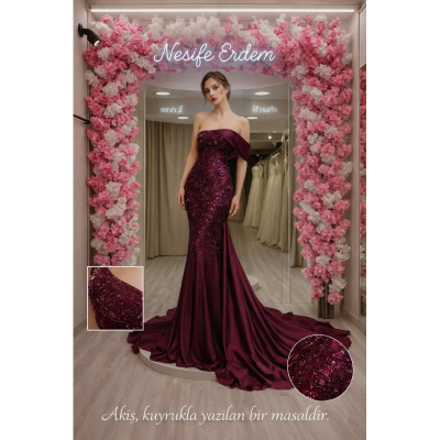 Vişne Çürüğü Tek Omuz Nişanlık: Balık Formda Kuyrukla Yazılan Masal