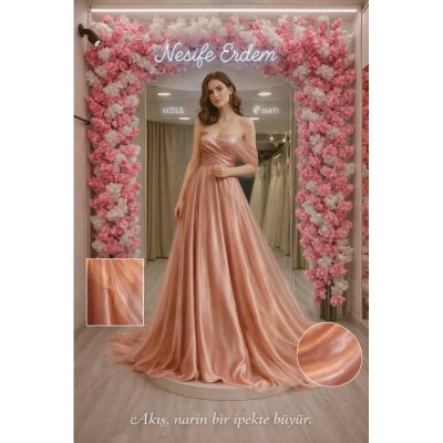 Rose Gold Tül Nişanlık: Akışkan Işığın Zarif Yorumu