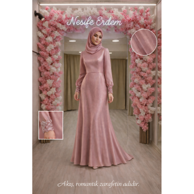 Tesettürlü Nişanlık Modelleri: Akışkan Zarafet ve Romantik Duruş