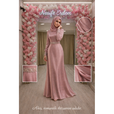 Tesettürlü Nişanlık Modelleri: Romantik İhtişam ve Akışkan Silüet