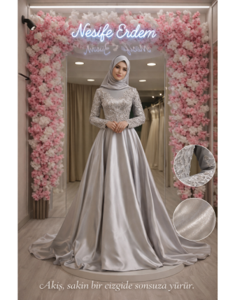 Gümüş A Kesim Tesettür Nişanlık