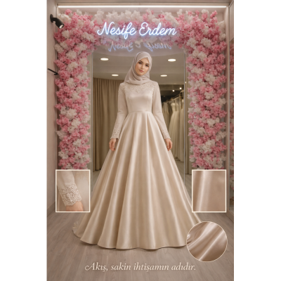 Tesettürlü Nişanlık A Kesim: Sakin İhtişamın Akışla Buluştuğu Form