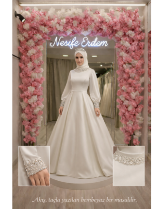 Ekru Prenses Pleli Nişanlık