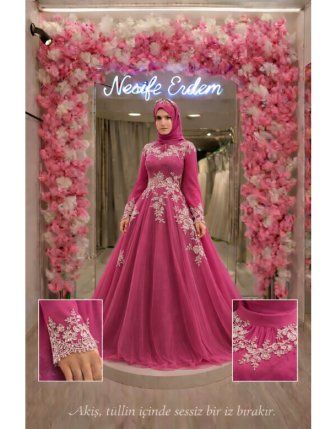 Fuşya Tül A Kesim Silüet