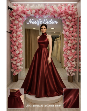 Bordo Mat Saten A Kesim