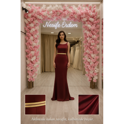 Bordo Balık Abiye Modeli: Zarafetin Kalıcı Formu ve Net Duruşu