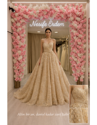 Gold Dantel A Kesim Abiye