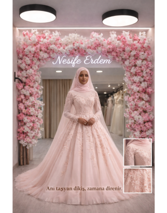 Toz Pembe A Kesim Tesettür