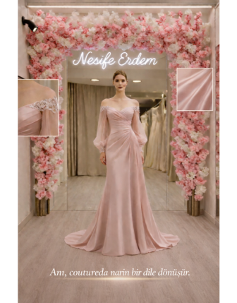 Pudra Balık Drapaj Abiye