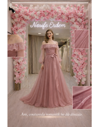 Gül Kurusu Işıltılı Abiye