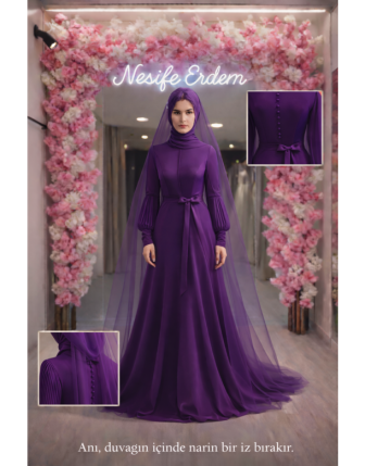 Mor Tül Katman Abiye