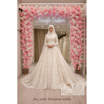 Tesettürlü Gelinlikle Butik Düğün İçin Kuyruk Uzunluğu Nasıl Seçilir?
