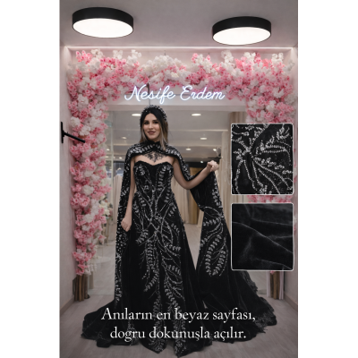 Açık Kaftan Askısız Modelde A Kesim mi Balık Silüet mi? Siyah Kadife Üzerinde Duruş Estetiği