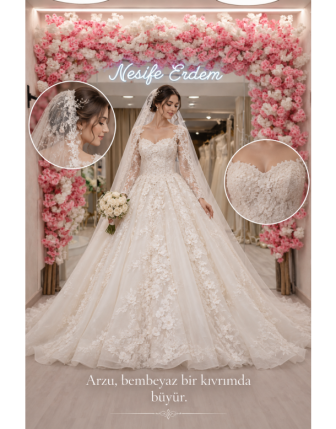 Bembeyaz Arzu Prenses Gelinlik