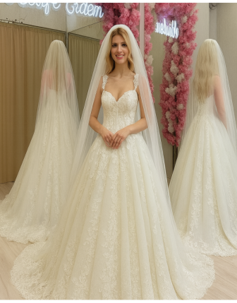 2026’nın Romantik Trendi: Kalp Yaka Gelinlikler