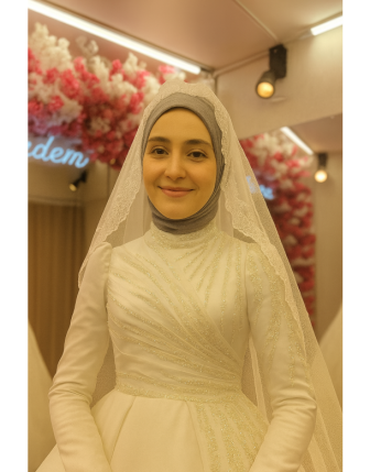 Romantik ve Modern: Karpuz Kol Çapraz Drape Tasarım Gelinlik